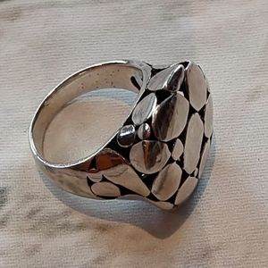CUSTOM MADE CHUNKY 925 SILVER RING SZ 6